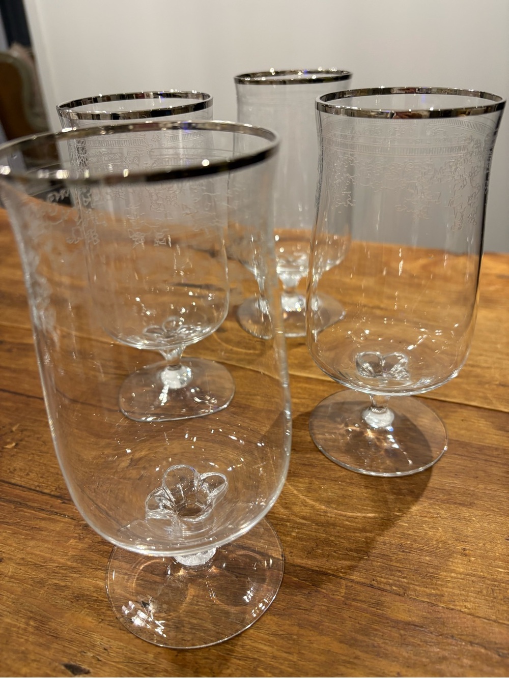 Lace Point (Platinum Trim) by Lenox Ice Tea Glasses - Set of 4